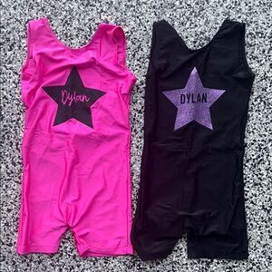 Dylan Pink and Black Bodysuits with Star Design